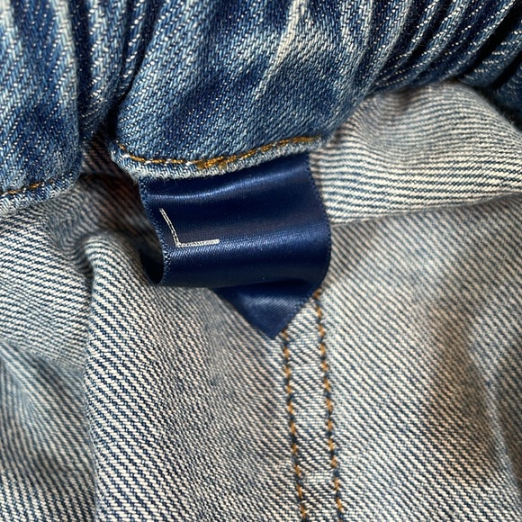 Pilcro Ultra High Rise Relaxed Pull On Jeans Size L Soft Elastic Waist EUC - Picture 12 of 16